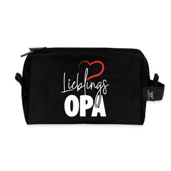 Lieblingsopa mit Herz - Recycelte Kulturtasche - Schwarz - Vorne