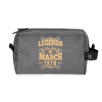 March 1978 Birthday Legend - Recycled Toiletry Zip Bag - anthracite - Front