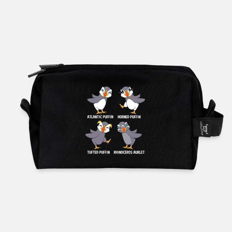 Papageientaucher Puffin - Recycelte Kulturtasche - Schwarz