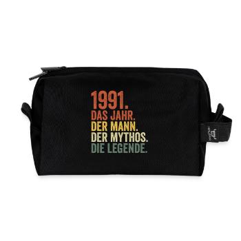 1991 Jahr Mann Mythos Legende Geburtstag - Recycelte Kulturtasche - Schwarz - Vorne