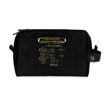 Cyber Security Solving Flowchart - Recycled Toiletry Zip Bag - black - Front