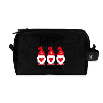 Gnome Happy Valentines Day - Recycelte Kulturtasche - Schwarz - Vorne