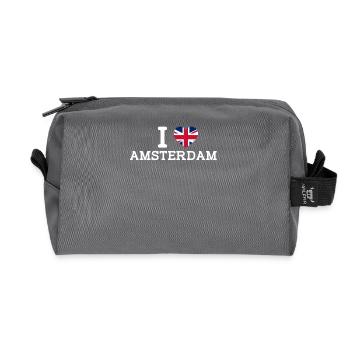 I love Amsterdam Vereinigtes Königreich Herz Flagge UK Wortspiel - Recycelte Kulturtasche - Anthrazit - Vorne