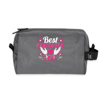 Personal assistant for caregivers - Recycled Toiletry Zip Bag - anthracite - Front
