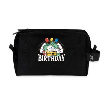Gaming Salon Jackpot Casino My Birthday Casino - Recycled Toiletry Zip Bag - black - Front