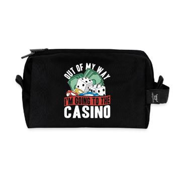 Out of My Way Go to Casino Gambler Gift - Recycled Toiletry Zip Bag - black - Front