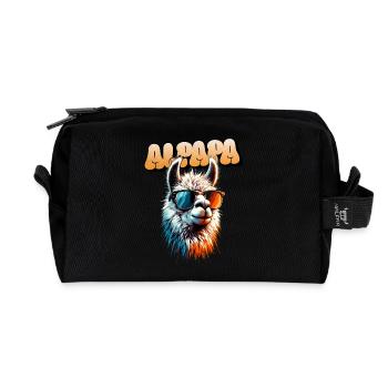 Cool Alpapa Alpaca Dad Father's Day - Recycled Toiletry Zip Bag - black - Front