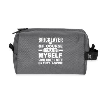 Maurer: Of course I talk to myself - Recycled Toiletry Zip Bag - anthracite - Front