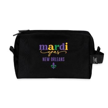 Mardi Gras New Orleans - Recycled Toiletry Zip Bag - black - Front