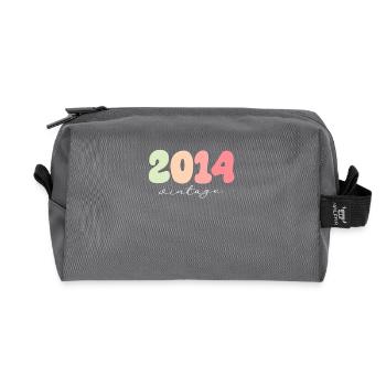 Year of birth 2014 - Recycled Toiletry Zip Bag - anthracite - Front