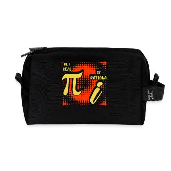 Humour mathématique – Pi vs. nombre imaginaire - Trousse de toilette en tissu recyclé - noir - Devant