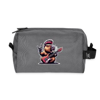 Capybara Rock and Roll Gitarrist - Recycelte Kulturtasche - Anthrazit - Vorne