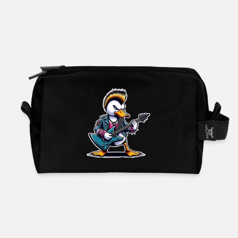 Ente Rock and Roll Gitarrist - Recycelte Kulturtasche - Schwarz