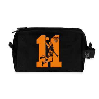 NUMÉRO 11 : 11E ANNIVERSAIRE DE BASKET-BALL - Trousse de toilette en tissu recyclé - noir - Devant