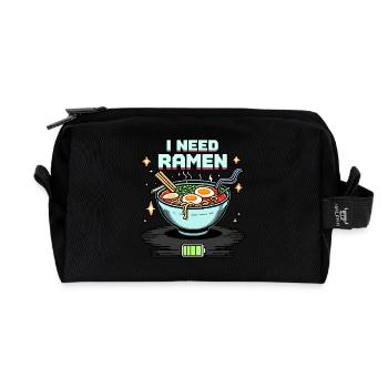 Ich brauche Ramen - Recycelte Kulturtasche - Schwarz - Vorne