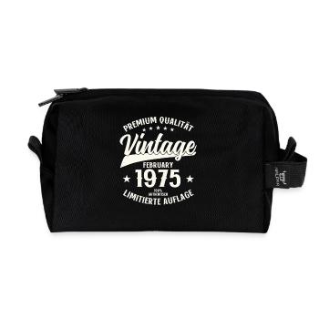 50ème anniversaire cadeau mari Original février 1975 - Trousse de toilette en tissu recyclé - noir - Devant