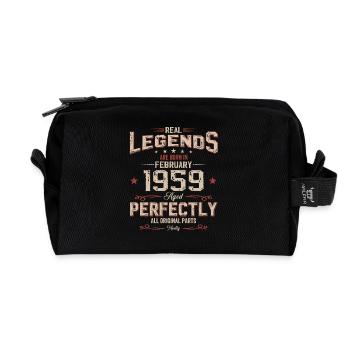 66ème anniversaire cadeau mari Original février 1959 - Trousse de toilette en tissu recyclé - noir - Devant