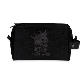 Skull and crossbones with crown King of the World - Recycled Toiletry Zip Bag - black - Front