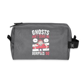 Fitness Jump Squats Burpees Workout - Recycelte Kulturtasche - Anthrazit - Vorne