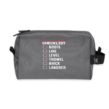 Maurer Checkliste Stiefel Line Level Kelle - Recycelte Kulturtasche - Anthrazit - Vorne