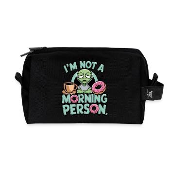 I'm Not a Morning Person Alien - Recycled Toiletry Zip Bag - black - Front