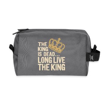 The King is Dead long live the King Quote Sayings - Recycled Toiletry Zip Bag - anthracite - Front