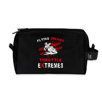 Dirtbike Rider Flying Dreams MX Motocross - Trousse de toilette en tissu recyclé - noir - Devant