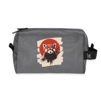 Panda roux rétro - Trousse de toilette en tissu recyclé - anthracite - Devant