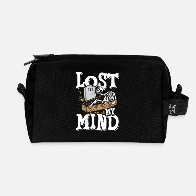 Lost my mind - Recycelte Kulturtasche - Schwarz