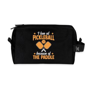 I Lose At Pickleball Because Of The Paddle - Recycled Toiletry Zip Bag - black - Front