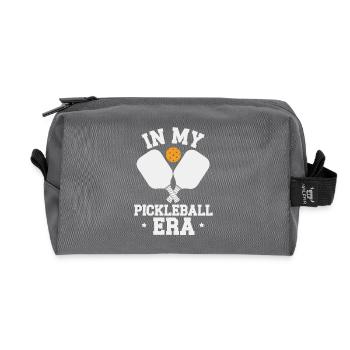 In My Pickleball Era Paddleball Gift Dinkball - Recycled Toiletry Zip Bag - anthracite - Front