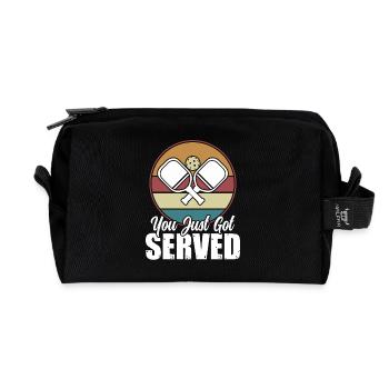 Joueur de badminton vintage Paddleball & Pickleball - Trousse de toilette en tissu recyclé - noir - Devant
