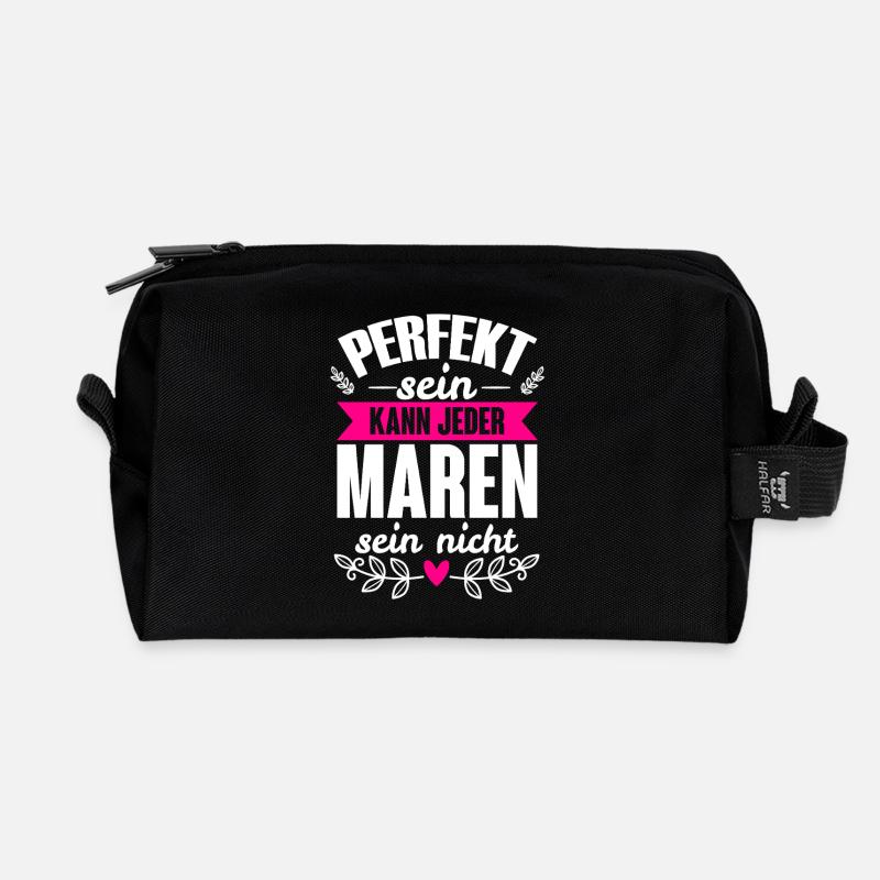 Maren - Perfekt Sein Kann Jeder Maren Nicht - Recycelte Kulturtasche - Schwarz