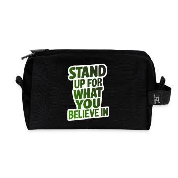 STEH EIN FÜR DAS, WORAN DU GLAUBST - Recycelte Kulturtasche - Schwarz - Vorne