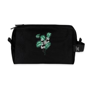 Tropical Leaves Design - Recycelte Kulturtasche - Schwarz - Vorne