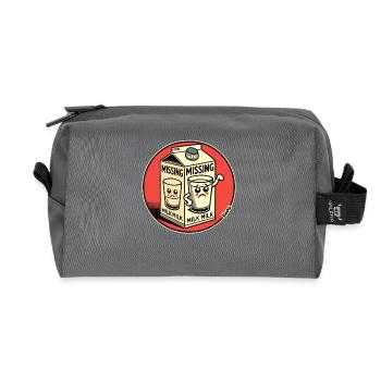 Conception de dessin animé amusante : Lait manquant - Trousse de toilette en tissu recyclé - anthracite - Devant