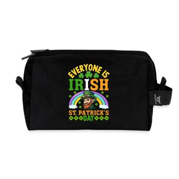 Tout le monde est irlandais pour la Saint-Patrick - Trousse de toilette en tissu recyclé - noir - Devant
