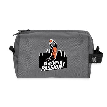 PLAYING BASKETBALL - Recycled Toiletry Zip Bag - anthracite - Front