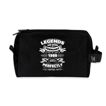 40ème anniversaire cadeau mari Original février 1985 - Trousse de toilette en tissu recyclé - noir - Devant