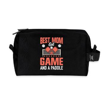 Pickleball Mama Paddleball Mutter Paddle Spiel - Recycelte Kulturtasche - Schwarz - Vorne