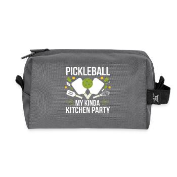 Pickleball Lover Ball Ball, Ballon de cuisine de sport - Trousse de toilette en tissu recyclé - anthracite - Devant