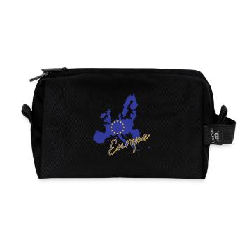Drapeau de l’Europe, fierté européenne - Trousse de toilette en tissu recyclé - noir - Devant