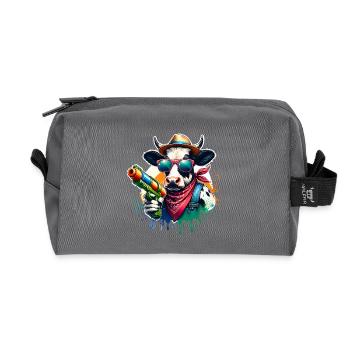 Cow Water Pistol - Recycled Toiletry Zip Bag - anthracite - Front