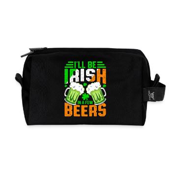 Je serai irlandais dans quelques bières - Trousse de toilette en tissu recyclé - noir - Devant