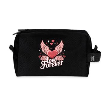 Love Forever – Romantisches Valentinstag Design - Recycelte Kulturtasche - Schwarz - Vorne