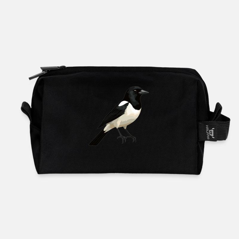Elstern Elster - Recycelte Kulturtasche - Schwarz