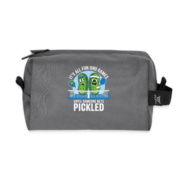 Pickleball mariné Paddlesport cadeau - Trousse de toilette en tissu recyclé - anthracite - Devant