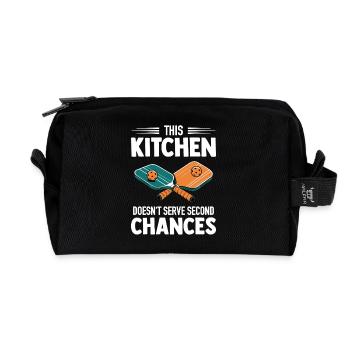 Pickleball - La cuisine ne sert pas de seconde chance - Trousse de toilette en tissu recyclé - noir - Devant