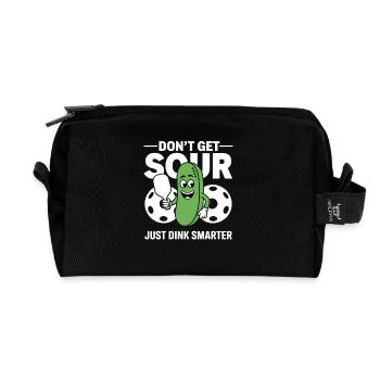 Drôle de dicton de pickleball : Sour Just Dink Smarter - Trousse de toilette en tissu recyclé - noir - Devant