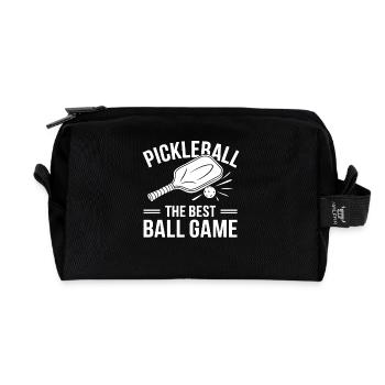 Pickleball Meilleur sport de balle Tennis Badminton - Trousse de toilette en tissu recyclé - noir - Devant